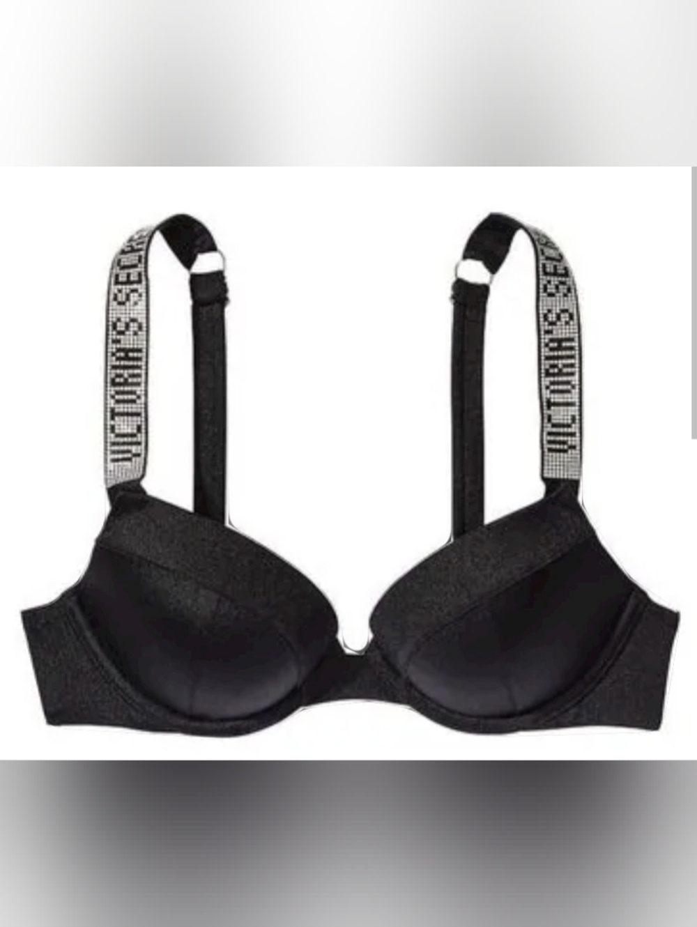 38D3 40D VS Swim Shine Strap Sexy Tee Bikini Top Black